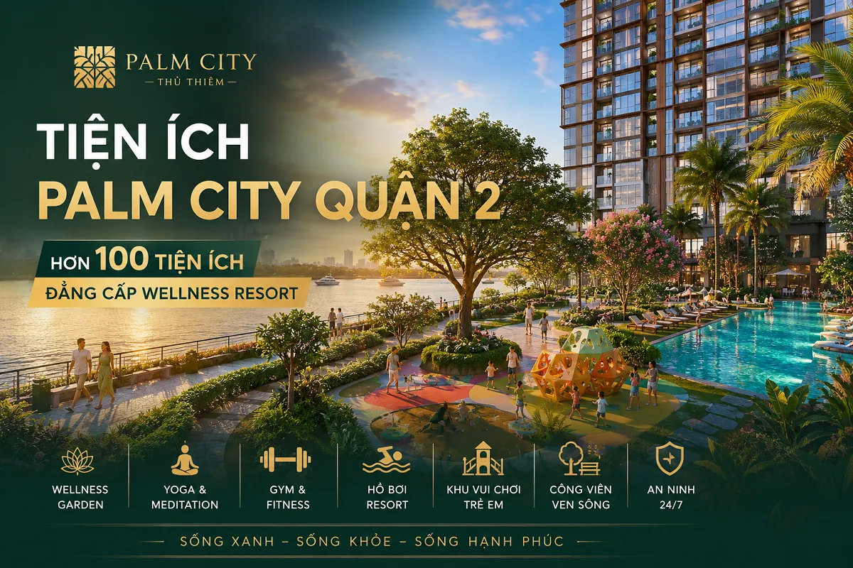 Tiện Ích Palm City Quận 2: Hơn 100 Tiện Ích Đẳng Cấp Wellness Resort