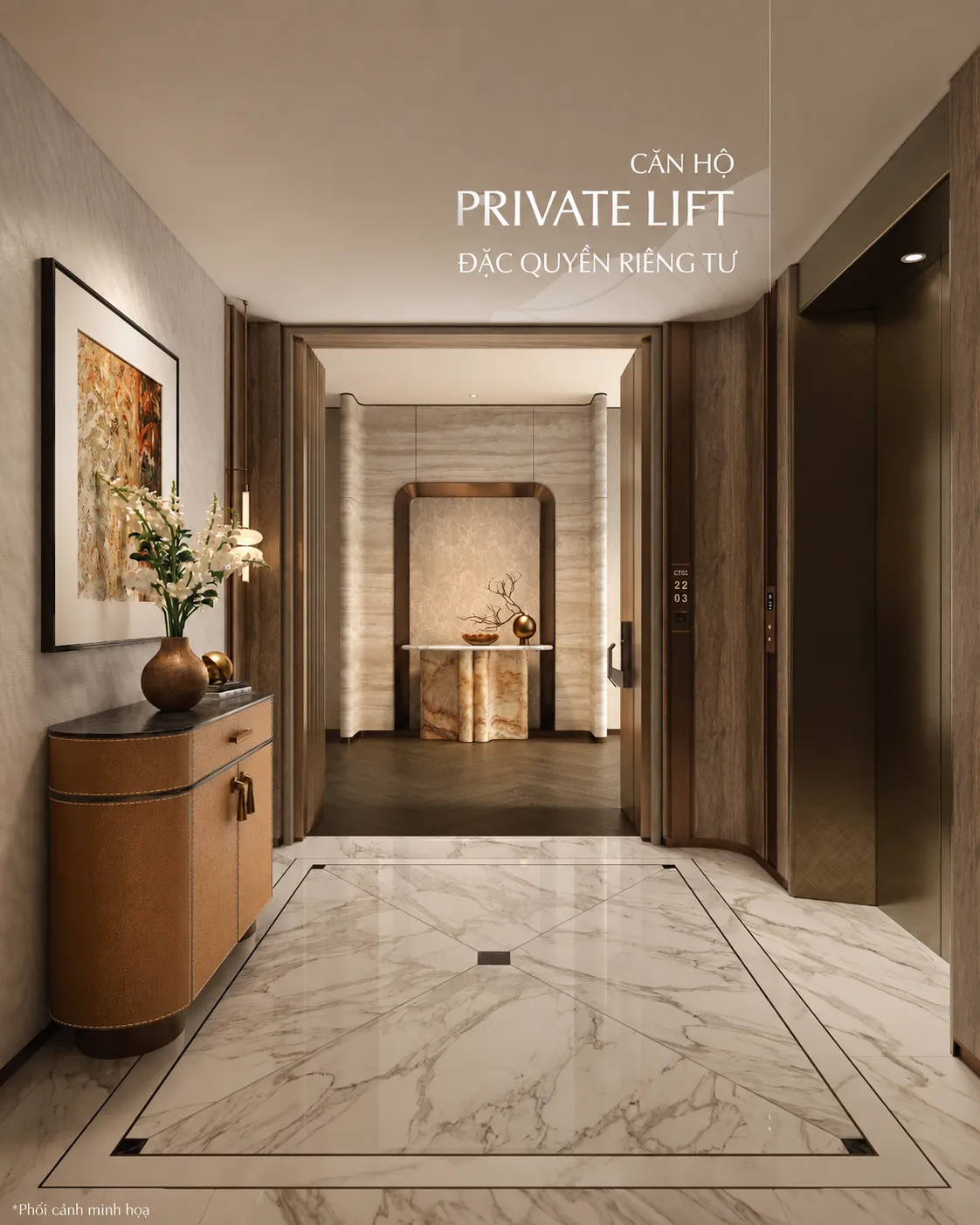 Không gian căn hộ Private Lift hạng sang tại Palm River Quận 2