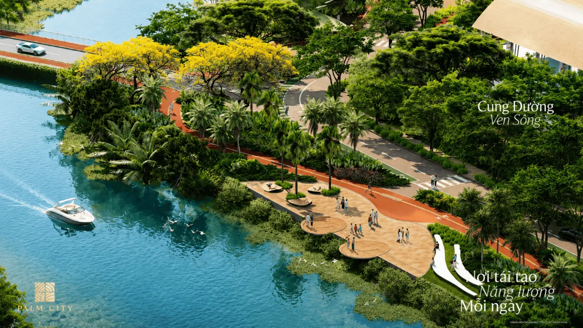 Tiện ích công viên ven sông xanh mát căn hộ Palm River Palm City