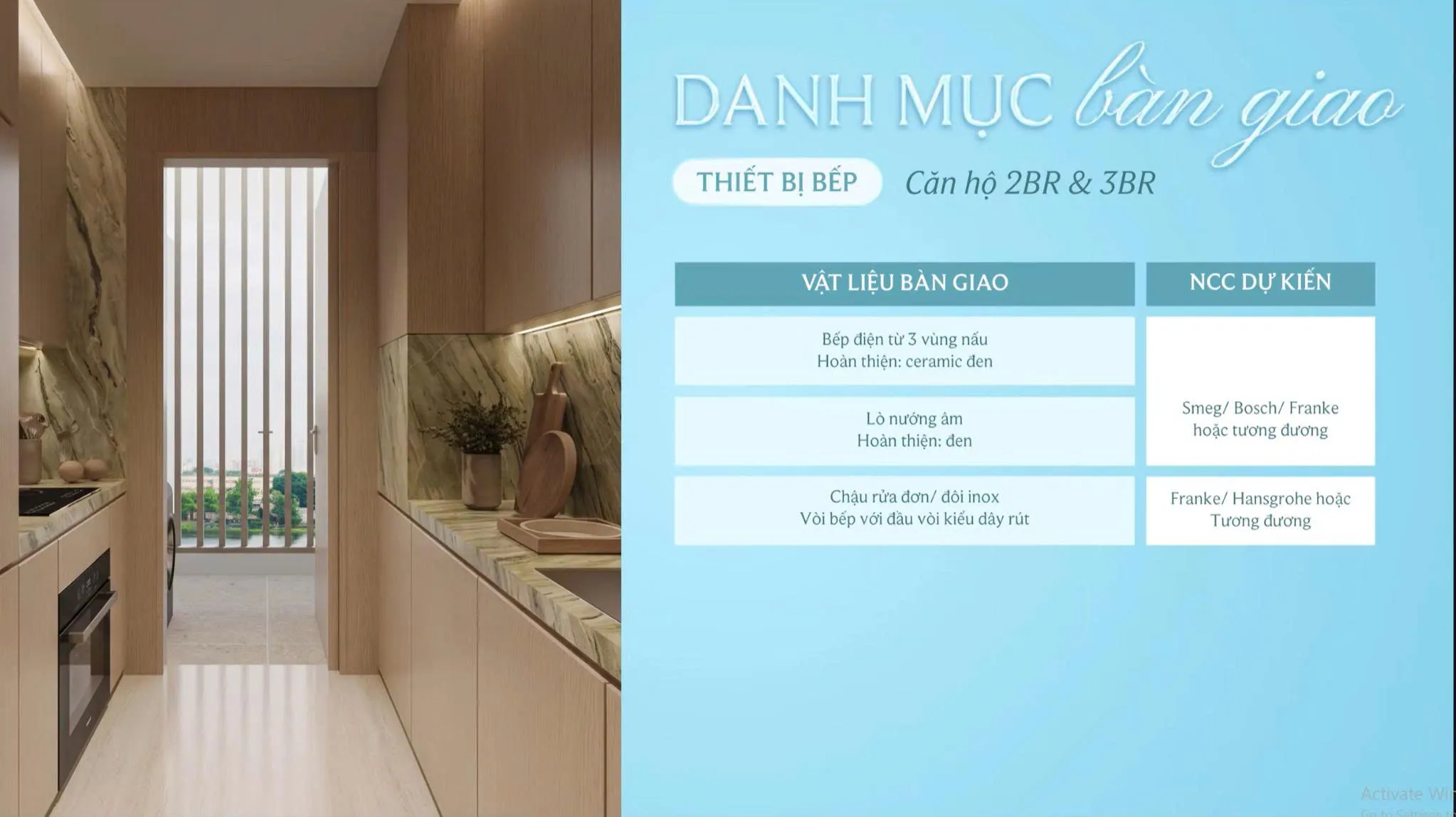 Thiết bị bếp bàn giao Palm River bếp từ lò nướng âm