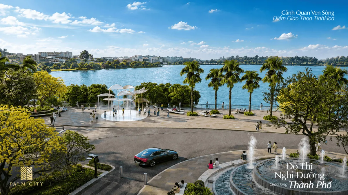 Đường dạo bộ ven sông thiết kế hiện đại tại Palm City Palm River