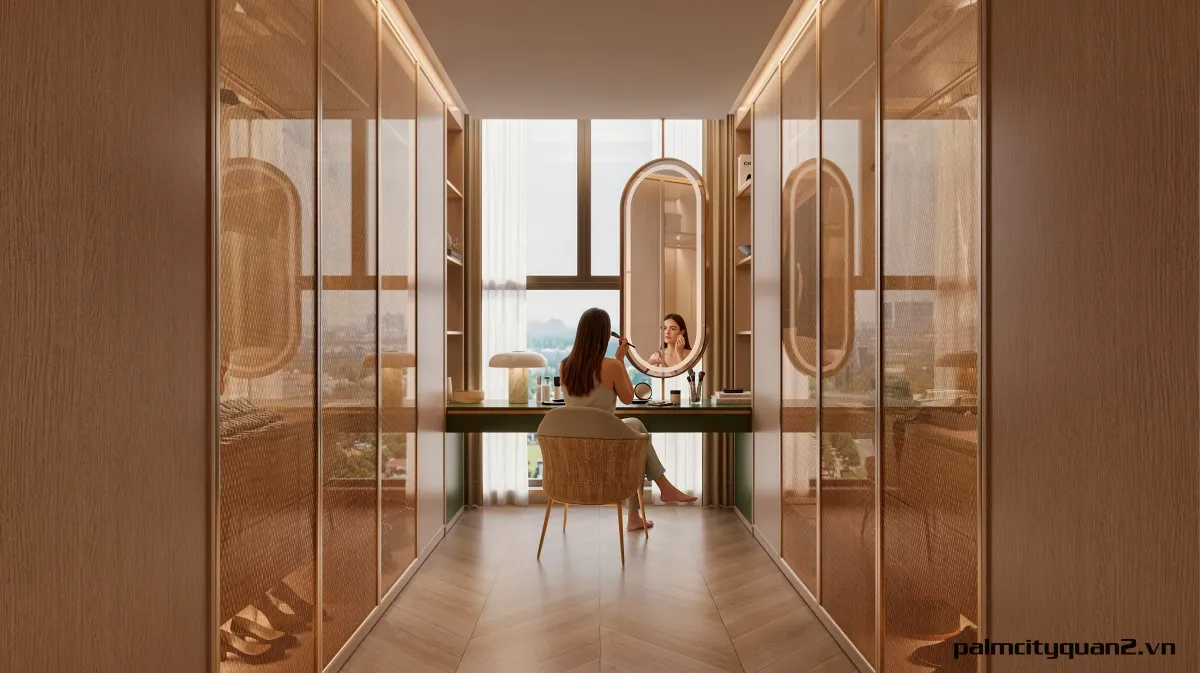 Nhà mẫu Palm River hệ tủ quần áo phòng ngủ nội thất bàn giao