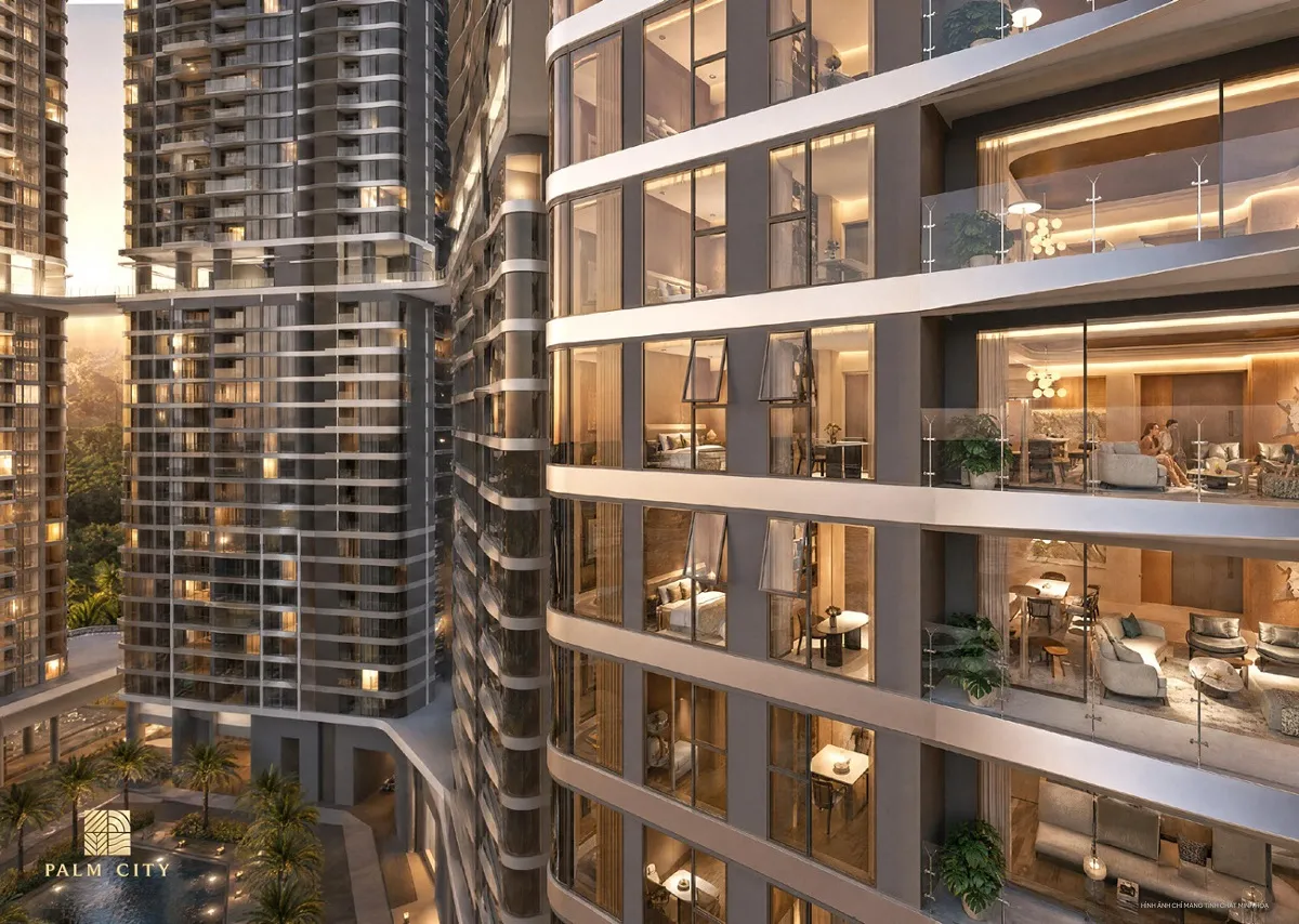 Phối cảnh căn hộ ven sông Palm City Palm River Quận 2 thiết kế thang máy riêng