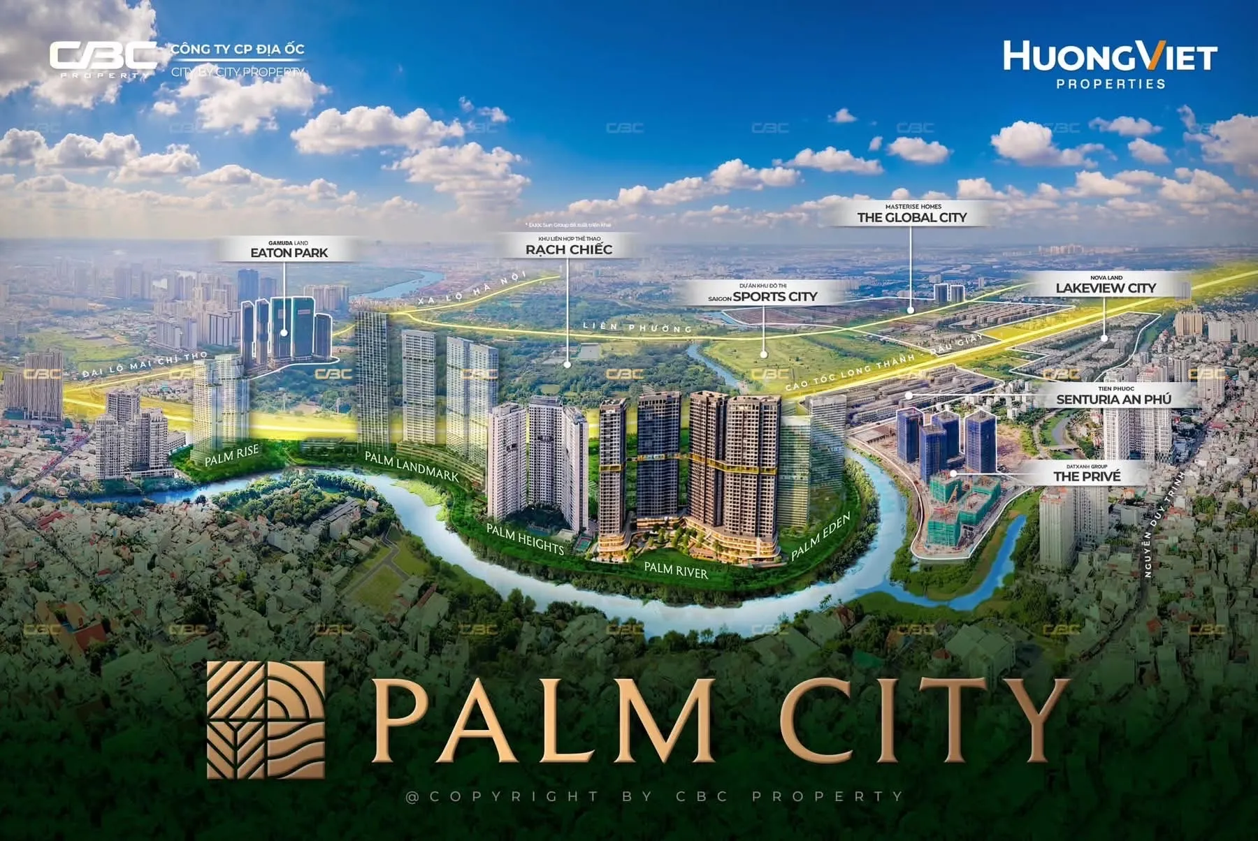 Vị trí các dự án Eaton Park Global City Palm River khu Đông TP.HCM